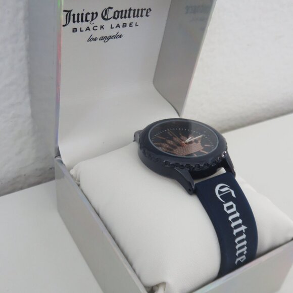 (140) Juicy Couture Black Label Los Angeles Womens Navy Blue Watch